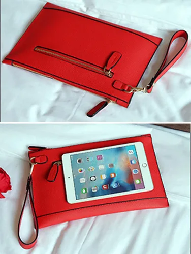 Miniatura 5 de Bolso de mano para mujer, de piel sintética, bolso grande de noche, con correa para la muñeca