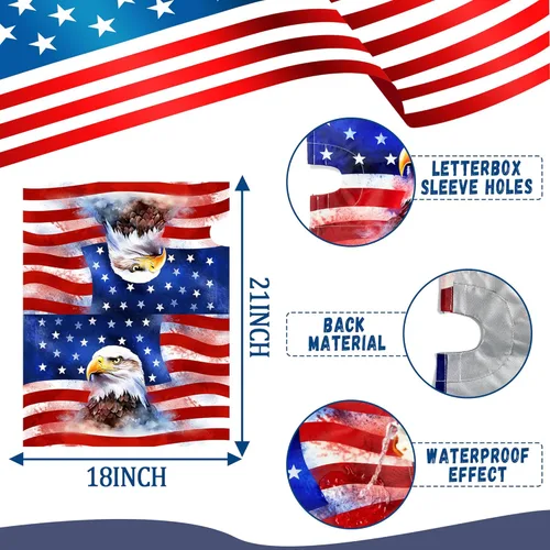 Miniatura 3 de Cubierta magnética para buzón con diseño de águila patriótica de la bandera americana del 4 de julio, día de la independencia, envolturas magnéticas