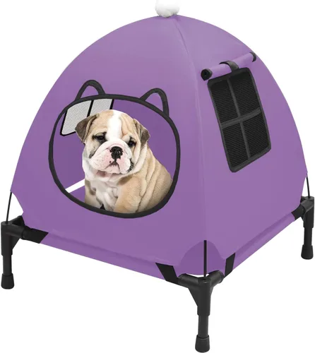Miniatura 11 de Pozico Cama elevada para mascotas con malla transpirable para gatos y perros pequeños, cuna refrescante elevada para cachorros y gatitos, 18.9 x