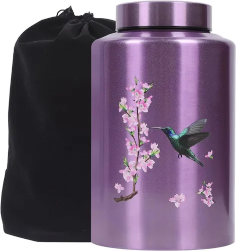 Miniatura 9 de Urnas para cenizas humanas adultas y mujeres de hasta 220 libras, urna de mariposa morada para cenizas de mamá con bolsa de terciopelo, urnas