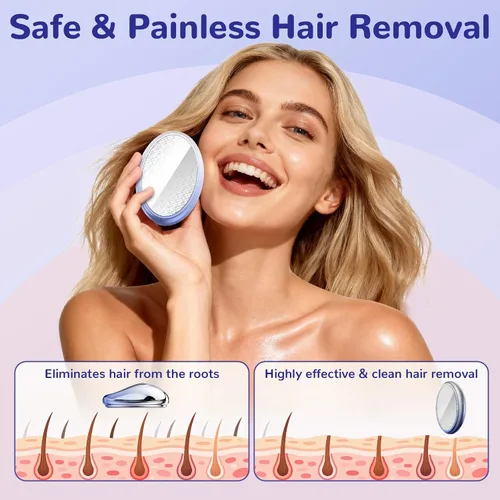 Miniatura 3 de Borrador de pelo de cristal para mujeres y hombres, removedor de pelo de cristal reutilizable sin dolor, depilación para mujeres, borrador mágico