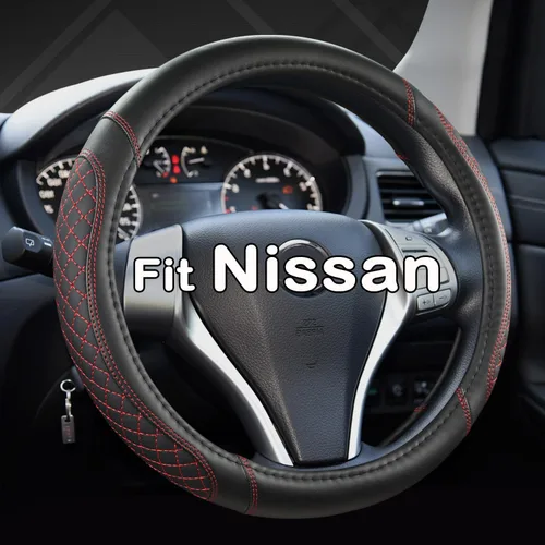 Miniatura 9 de West Llama - Funda personalizada para volante de automóvil para Nissan (Negro-Tamaño estándar)