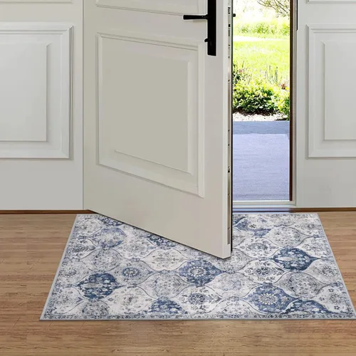 Miniatura 4 de Lahome Alfombra Lavable de Enrejado Marroquí, Alfombras de Cocina de 2x3 Pies para Entrada de Baño, Tapete Interior Antideslizante Ultra-Delgado