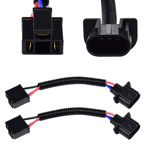 Miniatura 6 de Adaptador de extensión H13 9008 a H4 9003, arnés de cableado, conectores de conectores de conversión de faros delanteros para Jeep Wrangler JK TJ