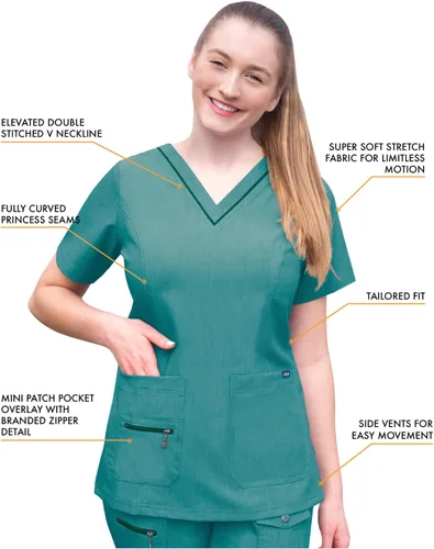 Miniatura 3 de Adar Pro - Ropa quirúrgica para mujer, con cuello en V elevado