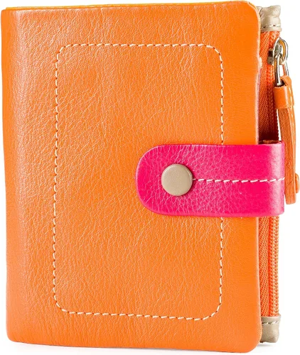Miniatura 2 de VISCONTI Mojito M77 - Cartera compacta de piel suave, multicolor, 3.5 x 4.3 pulgadas, Negro -, Cartera con cremallera