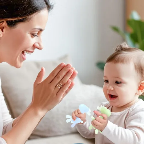 Miniatura 6 de TYRY.HU Juguetes de dentición para bebés de 0-6 6-12 meses, mordedores de jirafa de silicona sin BPA para bebés de 3-6 meses, juguetes de masticar