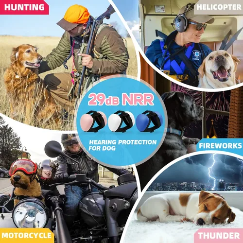 Miniatura 2 de derYEP Orejeras para perros para protección auditiva 29dB NRR orejeras de protección contra el ruido (grande, rojo)