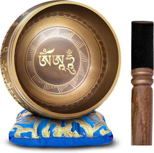 Miniatura 14 de HIMALAYAN BAZAAR - Juego de cuencos tibetanos de 4 pulgadas, fácil de tocar, auténtico, hecho a mano para meditación, sonido de 7 chakras, curación