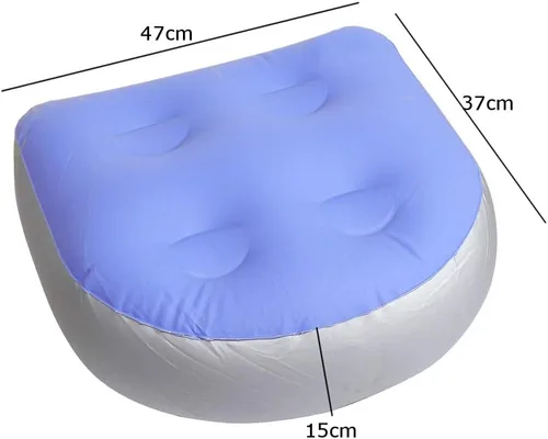 Miniatura 6 de Almohadilla de asiento elevador para spa y bañera de hidromasaje con ventosa, soporte de espalda para baño, cojín de masaje inflable suave, cómodo