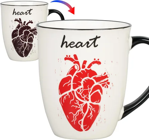 Miniatura 9 de Taza de cerámica que cambia de calor, taza de café divertida para mamá, papá, taza de té de porcelana, regalos para hombres y mujeres, cumpleaños
