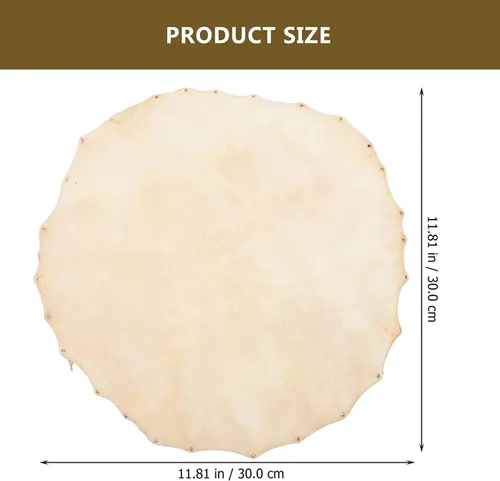 Miniatura 3 de Annafi® Piel de cabra Djembe cabeza 2 piezas de repuesto de tambor de piel de cabra de 11.8 in/11.8 pulgadas, piezas de repuesto para tambores