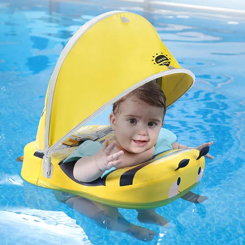 Miniatura 6 de Mambo - Flotador de piscina para bebé no inflable con asiento seguro para niños de 3 a 24 meses Flotador M con dosel