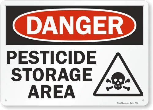 SmartSign Cartel de "Peligro - Área de almacenamiento de pesticidas" | Plástico de 10 x 14 pulgadas