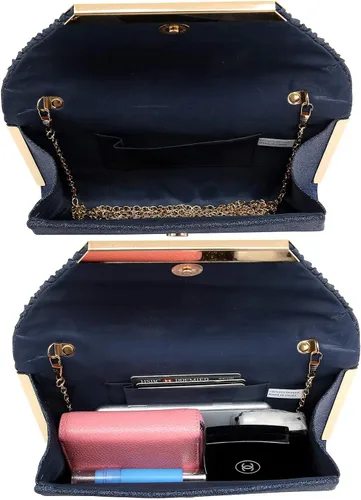 Miniatura 5 de Dasein Bolsas de mano de noche con purpurina para mujer, monederos formales para fiesta, boda, cadena, cóctel, baile de graduación