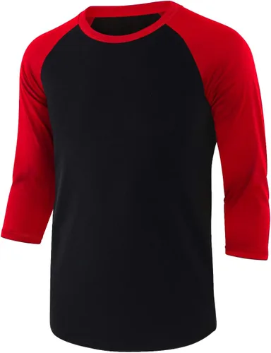 Miniatura 5 de Camisetas de béisbol deportivas básicas de algodón suave de manga larga raglán 3/4 para hombre