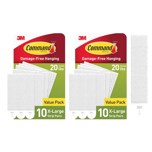 Miniatura 11 de Command Tiras para colgar cuadros XL de 2 libras, 1 par de tiras blancas Command resistentes para colgar cuadros