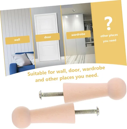 Miniatura 2 de EXCEART Perchas blancas para colgar la ropa, colgadores de pared, perchas de madera, perchas de pared para toallas, colgadores de pared para colgar