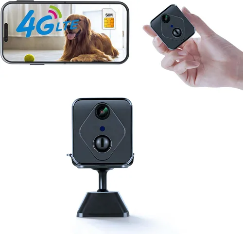 Cámara de vigilancia 4G, cámara de seguridad, 2K HD cámara de seguridad interior/exterior, visión nocturna HD, detección de movimiento AI