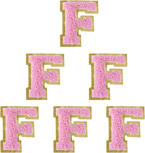Miniatura 169 de 6 piezas de parches de letras de chenilla autoadhesivas, parches de letras preppy de 2 pulgadas para bolsos, ropa y sombreros, grandes pegatinas