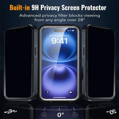 Miniatura 3 de TOPF&B Funda de privacidad para iPhone 17 Pro Max, compatible con MagSafe, funda magnética para iPhone 17 Pro Max, protector de pantalla de Negro