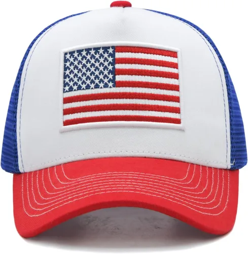 Miniatura 4 de Gorra de béisbol con la bandera estadounidense para hombres y mujeres, gorra de béisbol ajustable con malla trasera