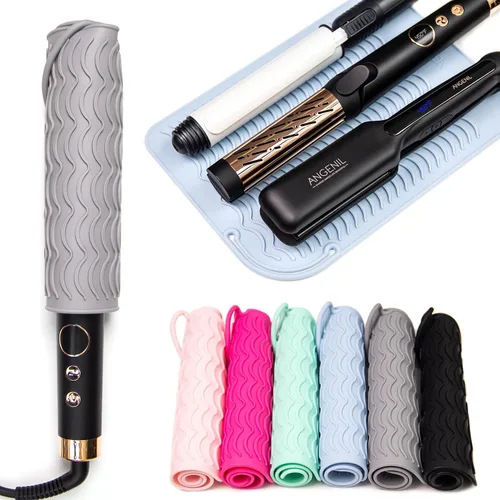 Miniatura 3 de ANGENIL - Alfombrilla grande de silicona resistente al calor para rizador de pelo, plancha plana, alisador de cabello y pistolas de pegamento