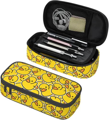 Miniatura 12 de Perinsto Divertidos patos de goma con estuche de lentes de sol de gran capacidad, caja de papelería con múltiples compartimentos, soporte para Pato