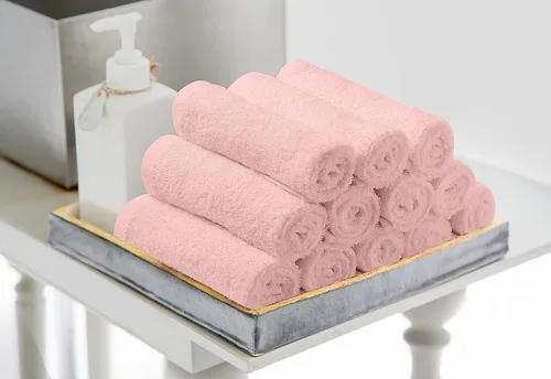 Miniatura 5 de Avalon Towels Wash Cloths for Showering 24 Pack Face Towels 100% Cotton Baby Pink Washcloths 12x12 Wash Rags, Facial Towel, Fingertip Towel,Bath Rags