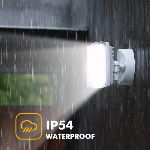 Miniatura 6 de LUTEC Foco LED de 3500 lúmenes 32 W 5000 K, doble cabezal integrado, resistente al agua al atardecer y al amanecer, luz de pared de seguridad Blanco