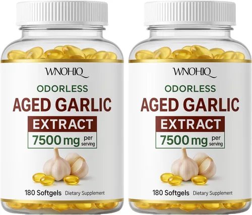 Miniatura 8 de Extracto de ajo envejecido Suplementos de ajo inodoro 180 cápsulas blandas Capseles de ajo envejecido sin olor para apoyar la salud inmunológica
