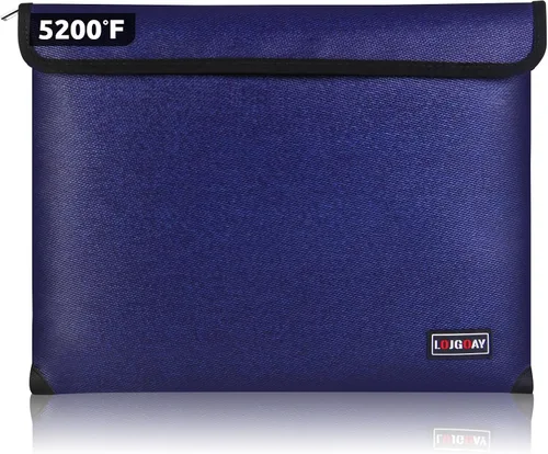 Miniatura 6 de Bolsa de documentos ignífuga, con aislamiento térmico de 5200 °F, bolsa impermeable ignífuga con cremallera, 8 capas de materiales funcionales
