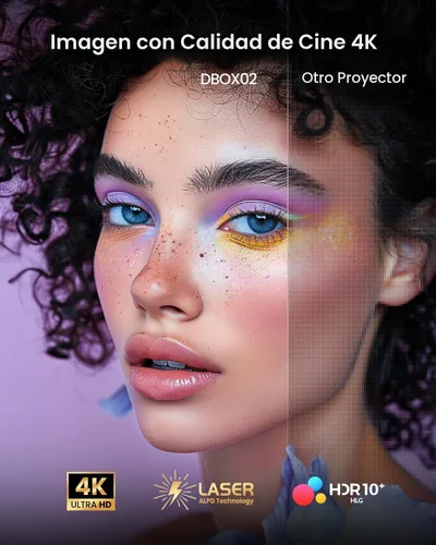 Miniatura 3 de Dangbei Proyector láser DBOX02 4K GTV, 2450 lúmenes ISO, licencia oficial de Netflix, Blu-ray 3D, proyector de cine en casa con WiFi y Bluetooth