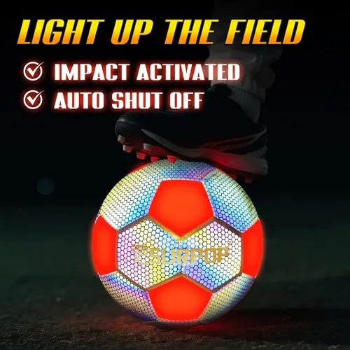 Miniatura 2 de Balón de fútbol que brilla en la oscuridad con luces LED, pelota de fútbol iluminada para juegos nocturnos, tamaño 5 regalo para niños y adultos