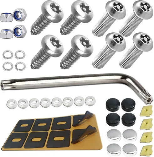 Miniatura 10 de Aootf Tornillos de acero inoxidable para placa de matrícula, pernos antirrobo para marco de matrícula, sujetadores resistentes a manipulaciones