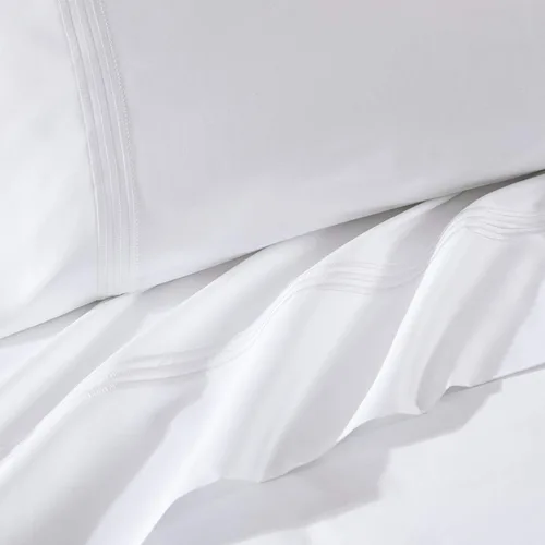 Miniatura 2 de Pure Parima Triple Luxe Sateen Hotel Collection - Juego de sábanas 100% algodón egipcio certificado, bordado Baratta, King, Ártico
