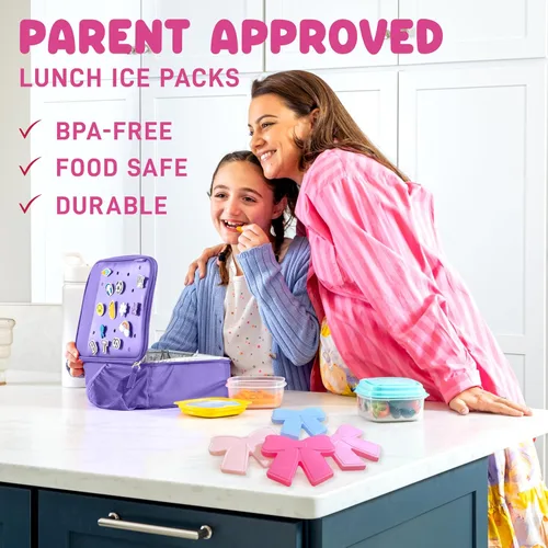 Miniatura 8 de Cool Coolers Kids Shaped Ice Packs for Lunch Boxes - Reusable Slim Ice Packs for Kids Lunch Box, Freezer Packs for Bento Boxes, Long Lasting, BPA