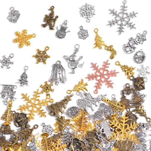 Miniatura 20 de stino 100 G Mixed Style Metal Charms for Jewelry Making, Bulk Silver & Gold Plated, for Bracelet, Necklace, Earrings DIY Crafts