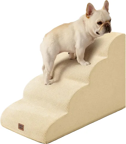 Miniatura 33 de EHEYCIGA Rampa de escaleras curvadas para perros pequeños de 15.7 pulgadas de alto, escalones para perros de 3 escalones para sofá y silla