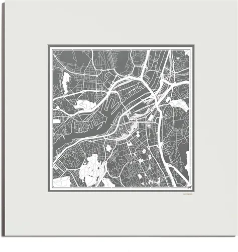 Miniatura 117 de O3 Design Studio Mapa de corte de papel Madrid negro mate de 20 x 20 pulgadas