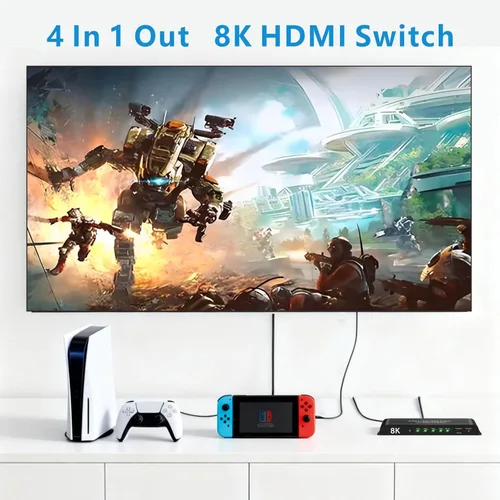 Miniatura 2 de 8K HDMI Switch 4 en 1 salida 4K @120Hz HDMI Switcher Soporte HDR10+, Dolby Vision, Dolby Atmos, VRR, ALLM, CEC