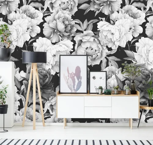 Papel tapiz removible para despegar y pegar, mural de pared autoadhesivo, patrón floral de acuarela, decoración de habitación del bebé, flores