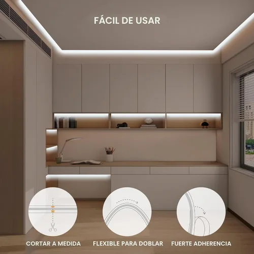 Miniatura 5 de Tira de luz LED COB de 16.4 pies con control remoto, 6500K Ra93+ regulable luz diurna brillante blanca tira de luz LED COB tira de luz blanca