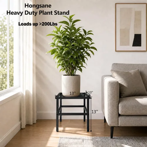 Miniatura 2 de Soporte para plantas para interiores y exteriores, soporte de metal para plantas de 13 pulgadas, soportes de pedestal de hierro forjado resistentes