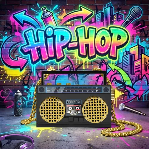 Miniatura 9 de Altavoz inalámbrico portátil mini Bluetooth de 50 aniversario del Hip Hop, Boombox retro portátil, collar de 27 pulgadas, radio FM, botones a bordo