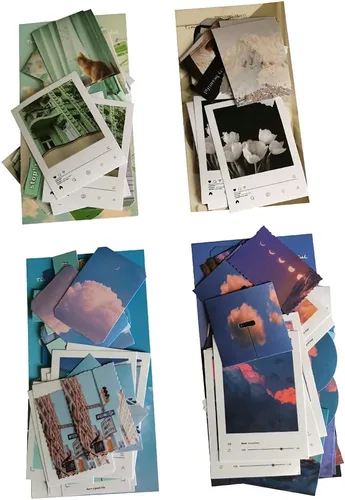 Kawaii Washi - Juego de calcomanías con imagen ligera, puesta de sol, paisaje, cielo soleado, caramelo, cosas verdes, calcomanías decorativas para