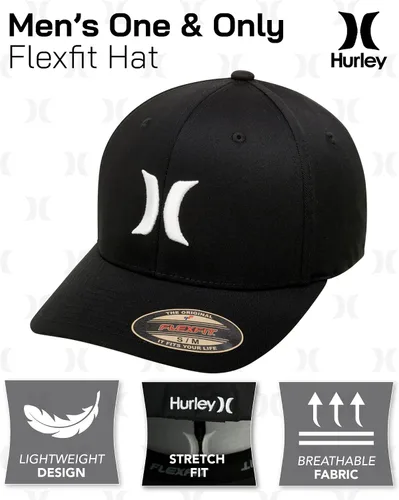 Miniatura 2 de Hurley Sombrero negro Flexfit One And Only para hombres