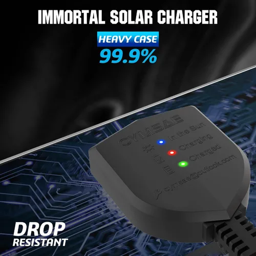 Miniatura 7 de OYMSAE Cargador de batería de coche con panel solar negro, 5 W 12 V, impermeable, cargador de panel solar portátil con controlador mejorado