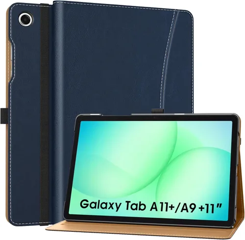 Miniatura 23 de MoKo Funda para Samsung Galaxy Tab A11+/ A11 Plus/ A9+/ A9 Plus de 11 pulgadas 2026/2024, piel sintética multiángulo con correa de mano, bolsillo