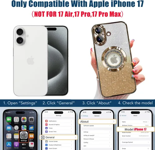 Miniatura 350 de Misscase Funda magnética con purpurina para iPhone 11 compatible con MagSafe, protección completa, delgada, a prueba de golpes, antiarañazos